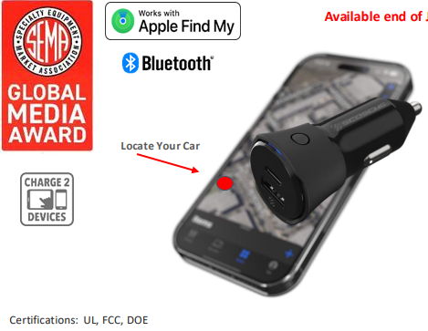 Lader 12/24V Scosche FoundIT 42W usbC/usbA charger & locato