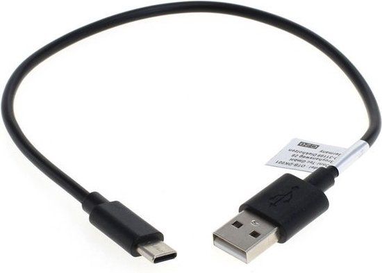 Adapterkabel usbA M - usbC M  0.20m zwart