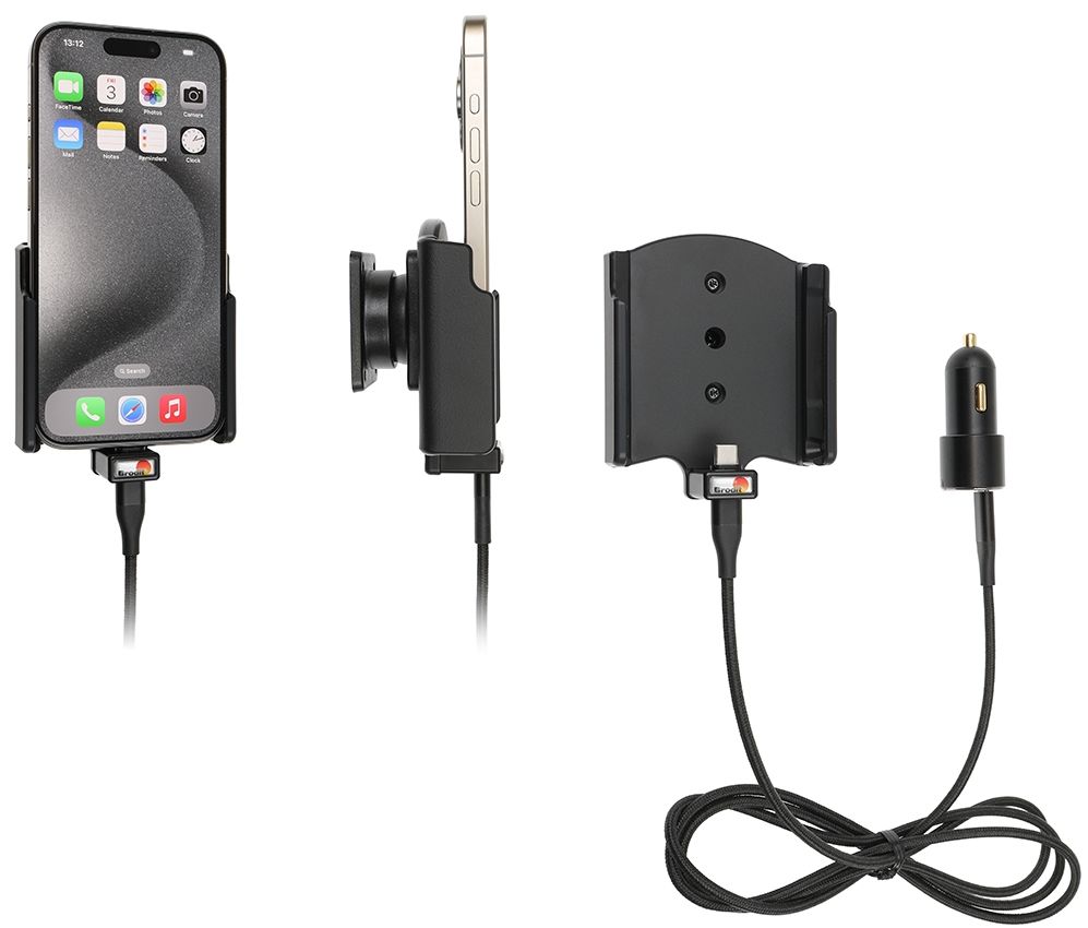 Brodit Aktive Halter Apple iPhone 15/15 Pro USB zig.st.