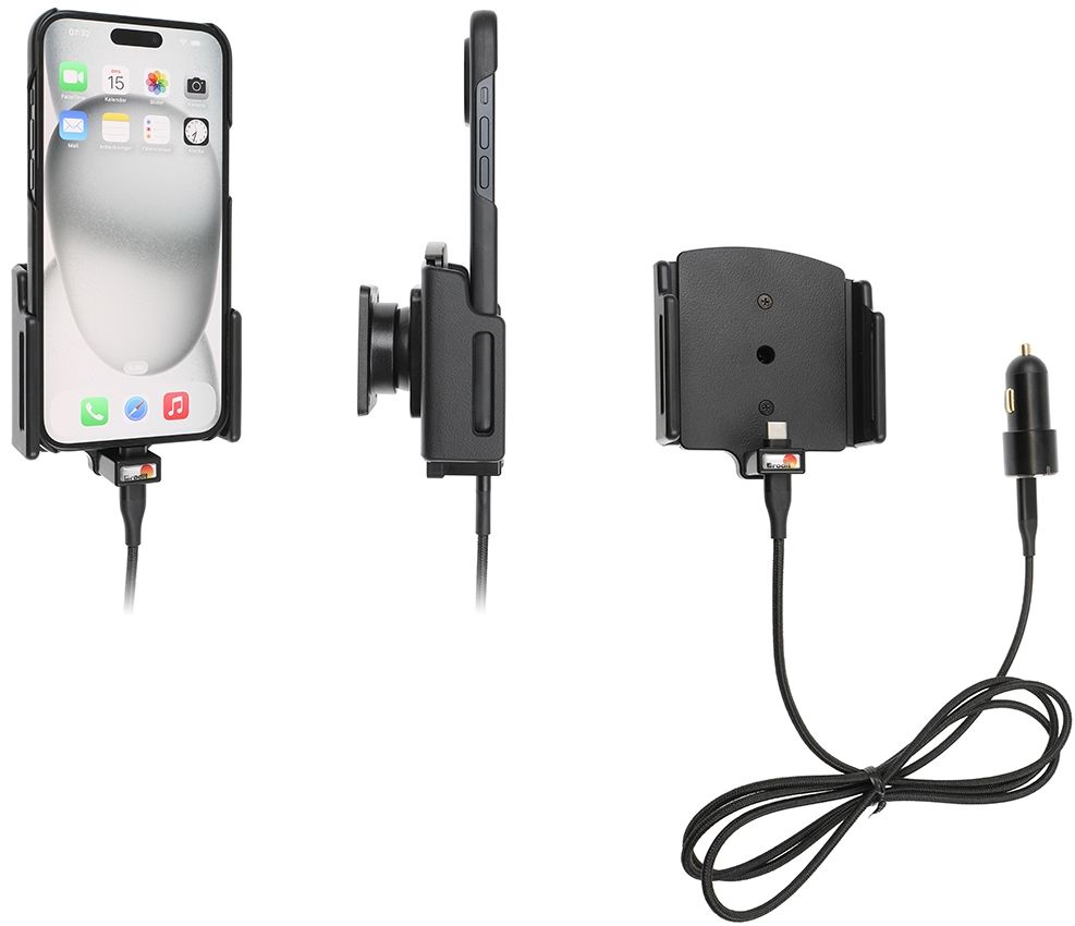 Brodit einstellbar(75-89/6-10mm) iPh.15 Plus/Pro Ma USB sig