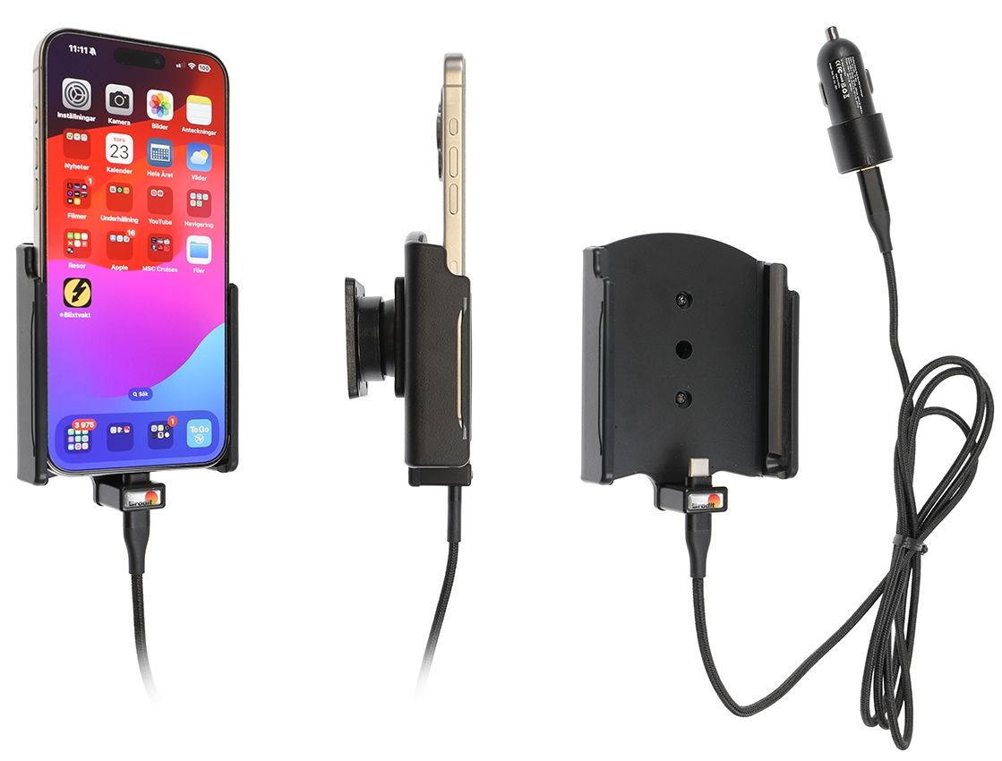 Brodit Aktive Halter Apple iPhone 15 Pro Max USB zig.st.
