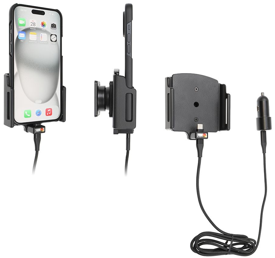Brodit einstellbar(75-89/8-12mm) iPh.15 Plus/Pro Ma USB sig